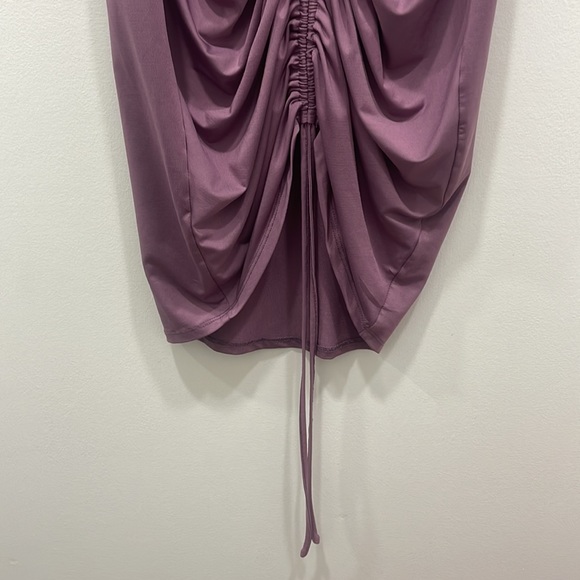 Scrunched Mauve Pink/Purple Dress - Picture 4 of 4